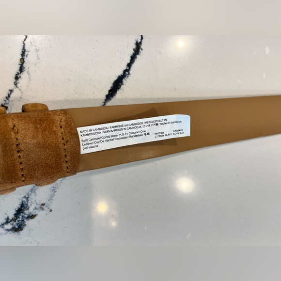 J. Crew Suede Roller Belt in Blonde Espresso size XS CB450 $90 never worn - Picture 7 of 14
